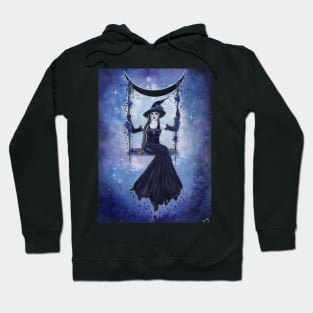 Moon Swing Witch By Renee Lavoie Hoodie